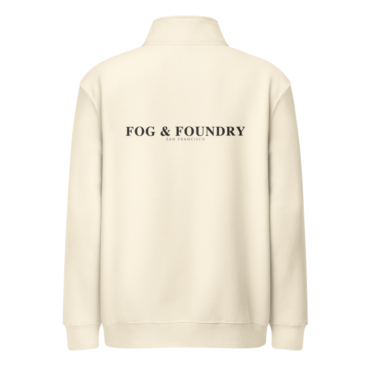 Premium quarter-zip sweatshirt sandshell back — Fog & Foundry