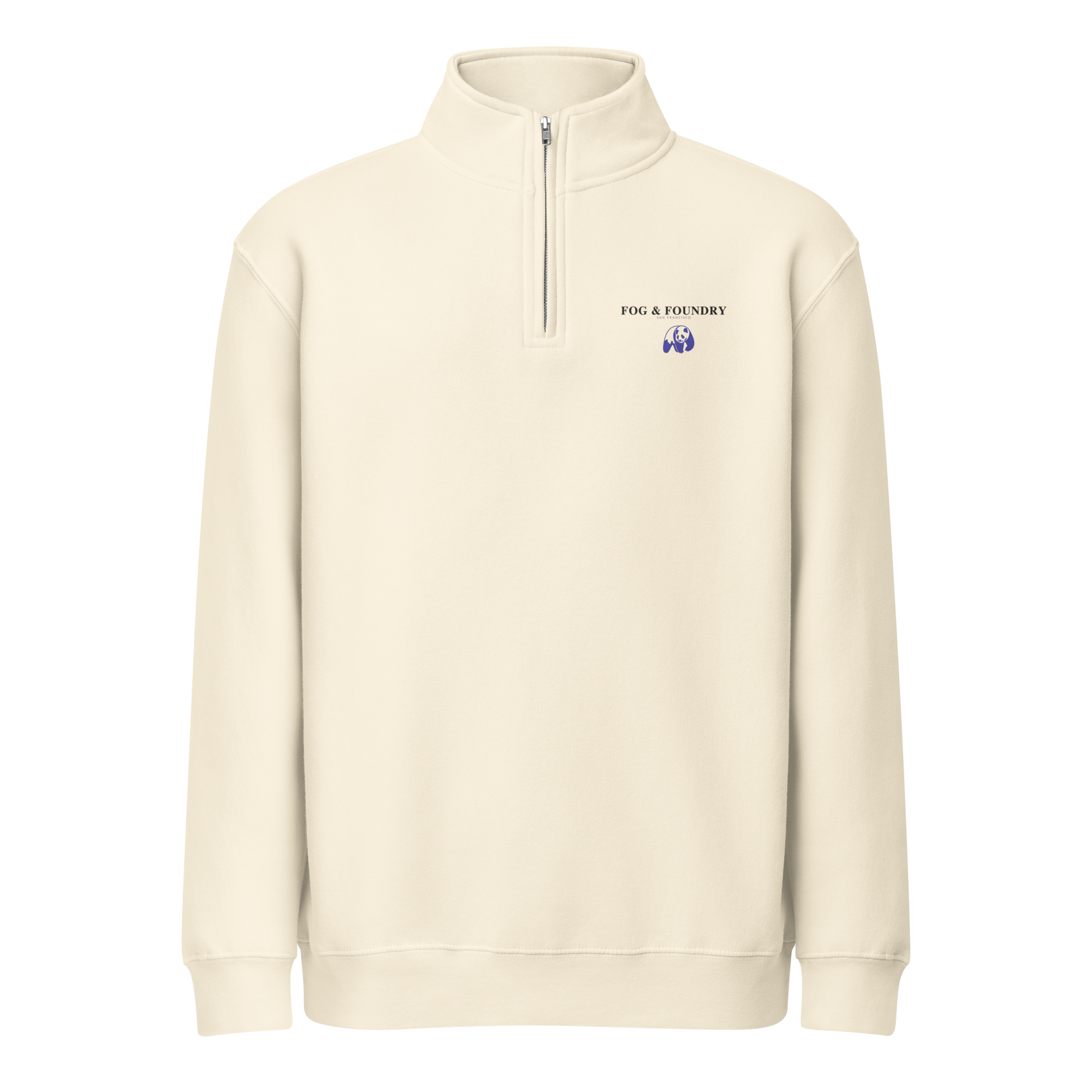 Premium quarter-zip sweatshirt sandshell front — Fog & Foundry