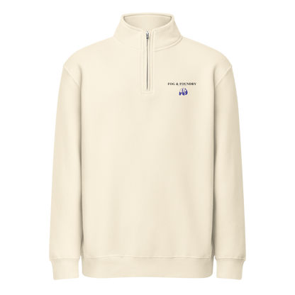 Premium quarter-zip sweatshirt sandshell front — Fog & Foundry