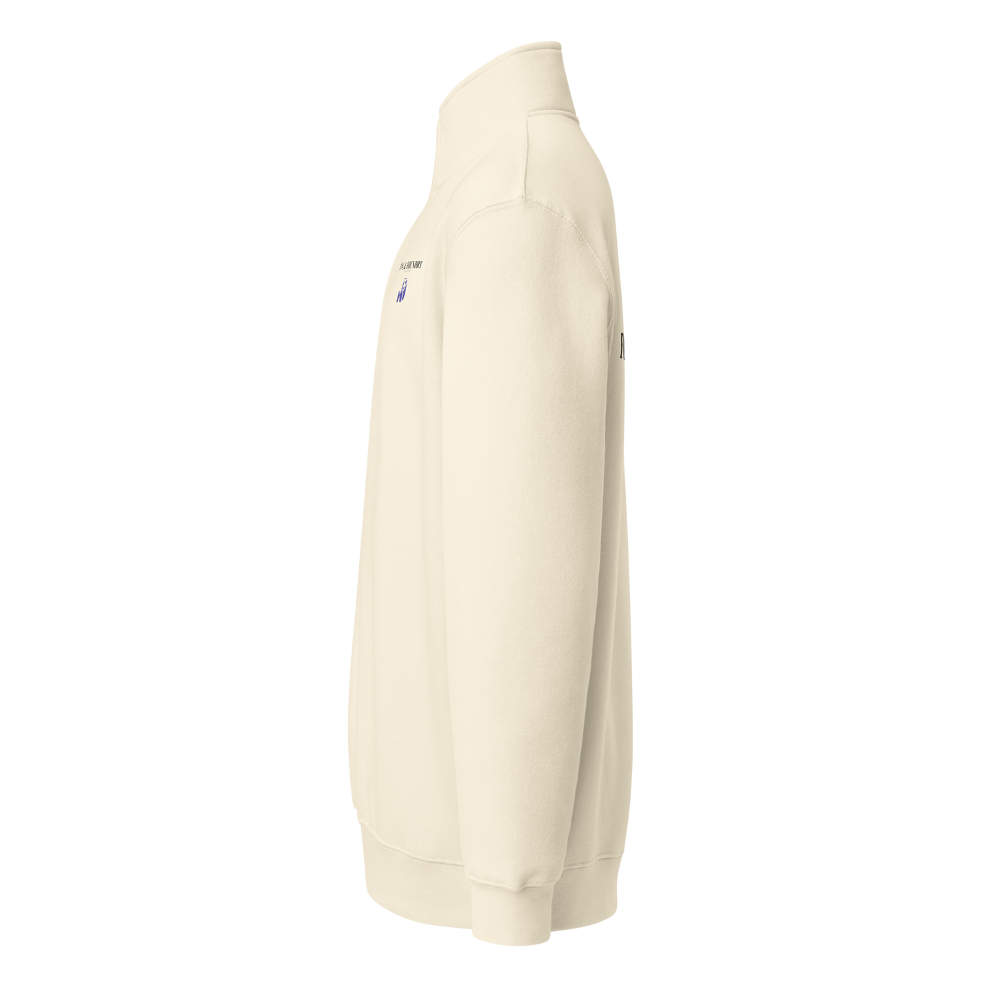 Premium quarter-zip sweatshirt sandshell left — Fog & Foundry