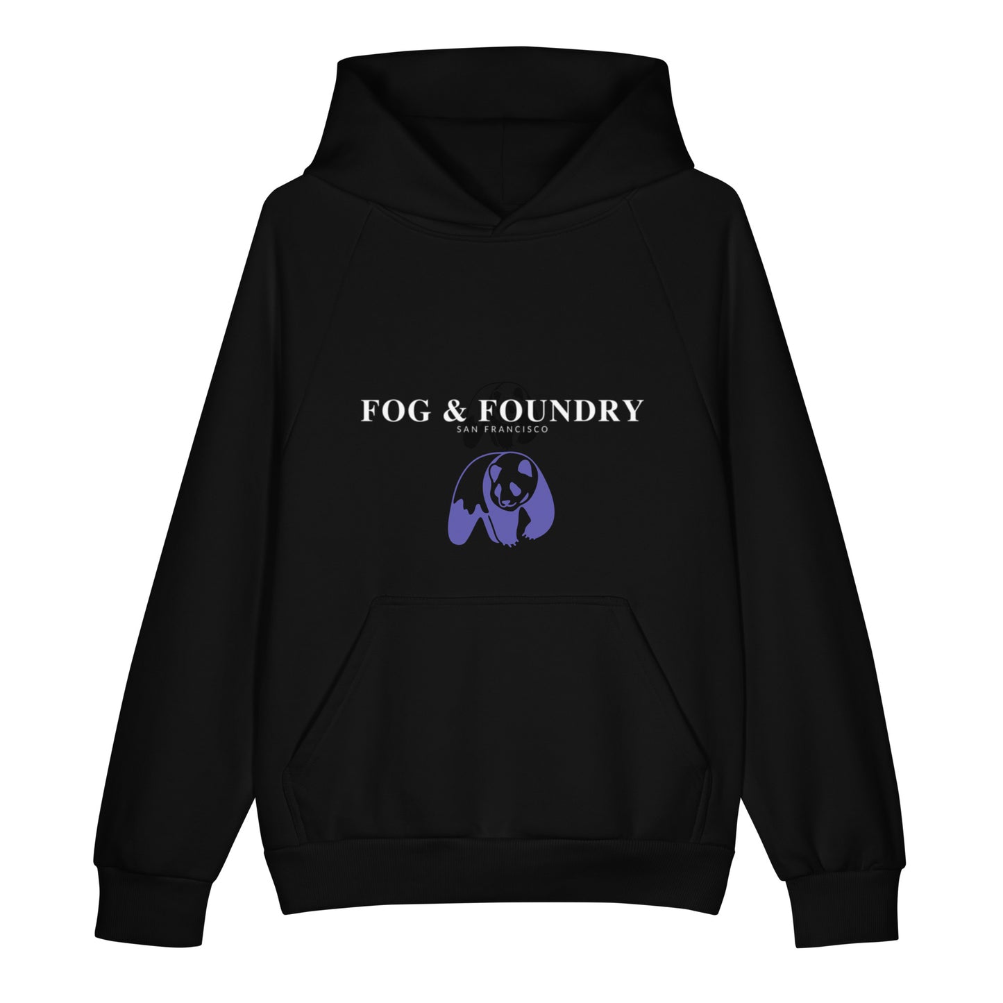 Super heavyweight hoodie black front — Fog & Foundry