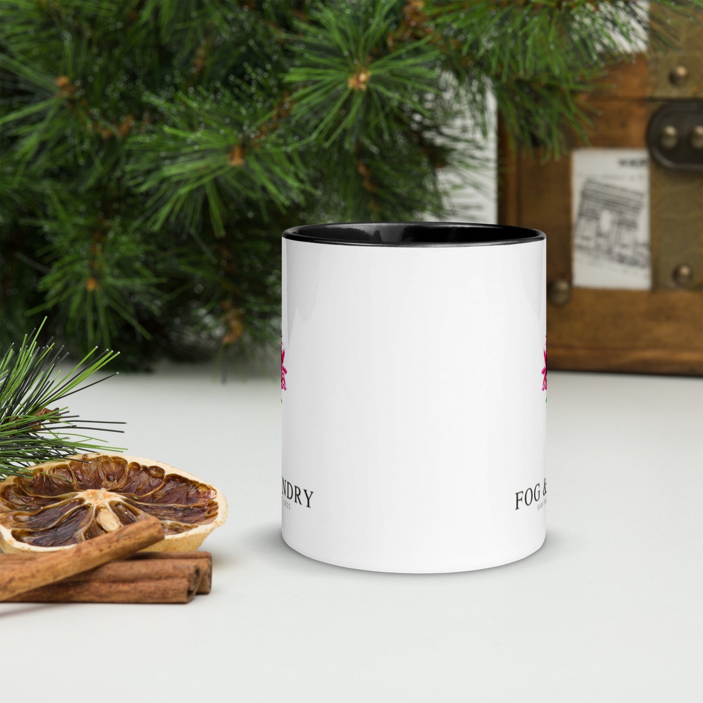 The Lily mug black 11oz front — Fog & Foundry