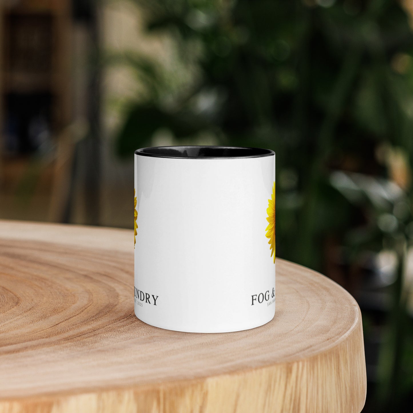 The Sunflower mug black 11oz front — Fog & Foundry