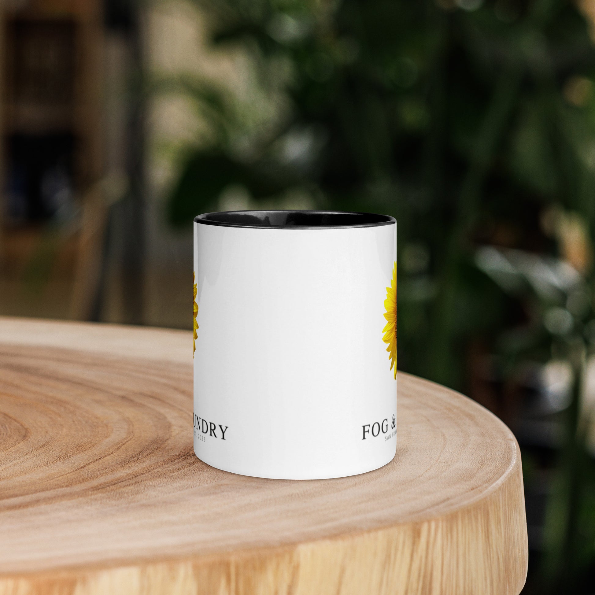 The Sunflower mug black 11oz front — Fog & Foundry