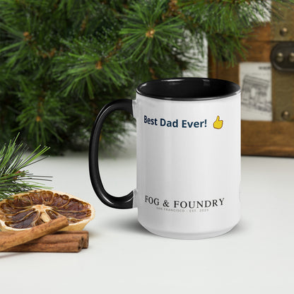 The Best Dad Ever mug black 15oz left — Fog & Foundry