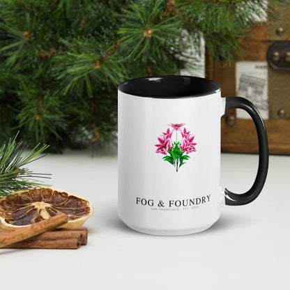 The Lily mug black 15oz right — Fog & Foundry