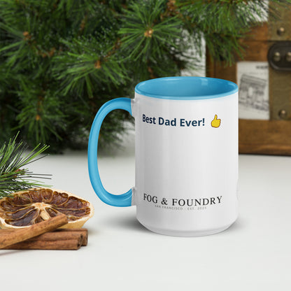 The Best Dad Ever mug blue 15oz left — Fog & Foundry