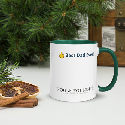 The Best Dad Ever mug dark green 11oz right — Fog & Foundry