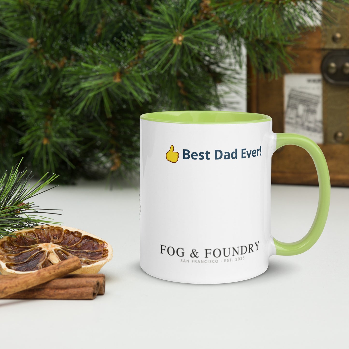 The Best Dad Ever mug green 11oz right — Fog & Foundry