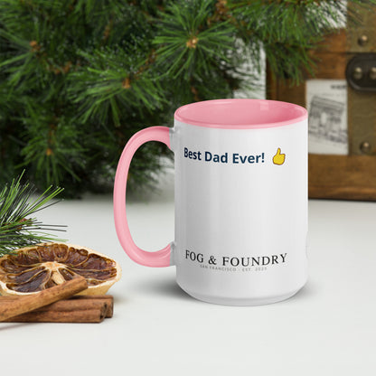 The Best Dad Ever mug pink 15oz left — Fog & Foundry