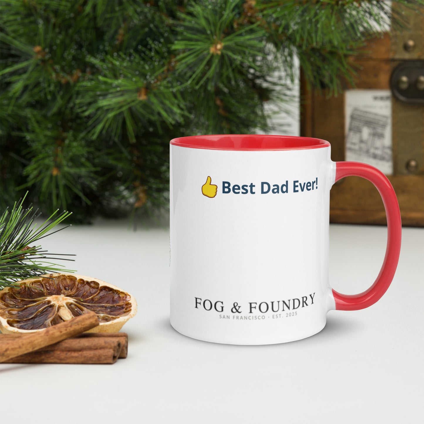 The Best Dad Ever mug red 11oz right — Fog & Foundry