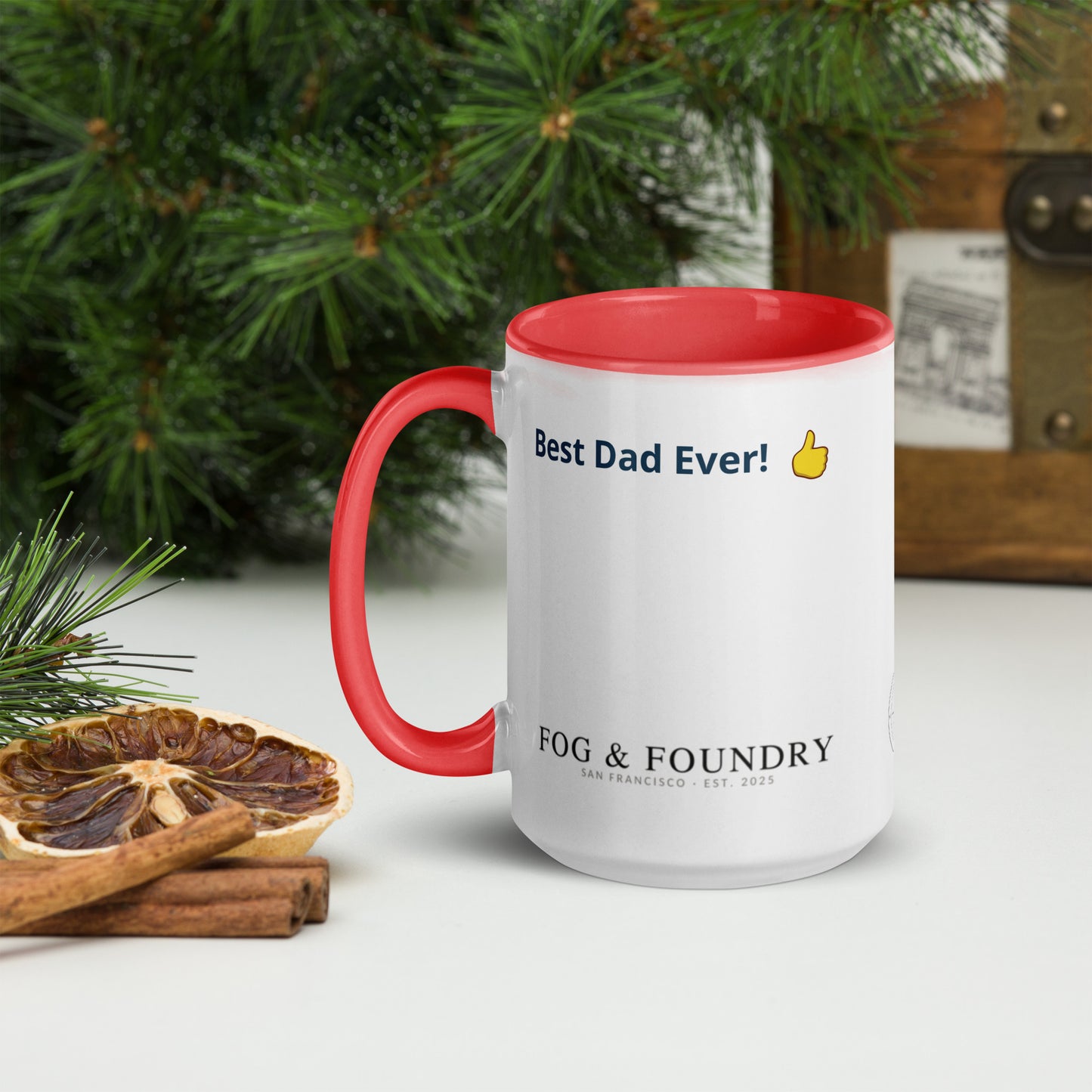 The Best Dad Ever mug red 15oz left — Fog & Foundry
