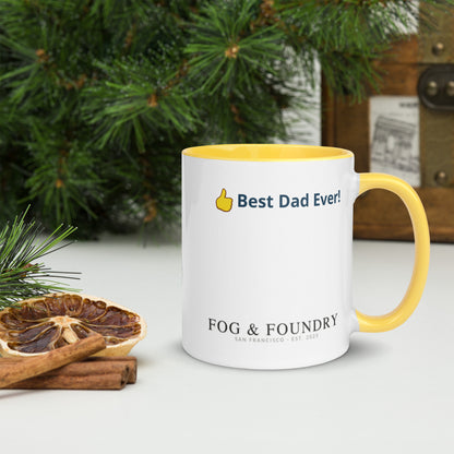 The Best Dad Ever mug yellow 11oz right — Fog & Foundry