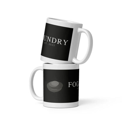 White glossy ceramic mug 11oz front — Fog & Foundry