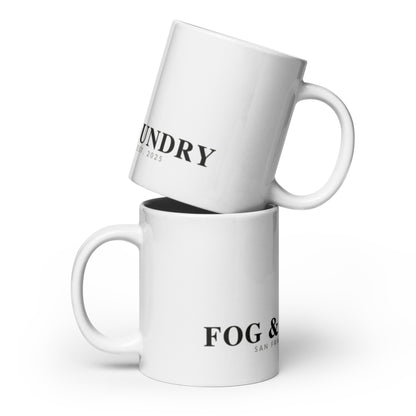 White glossy ceramic mug 20oz front — Fog & Foundry