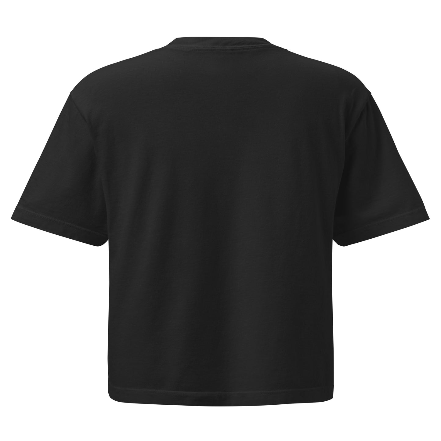 Garment-dyed boxy tee black back — Fog & Foundry