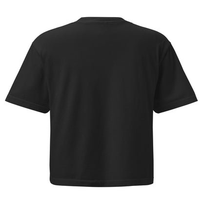 Garment-dyed boxy tee black back — Fog & Foundry