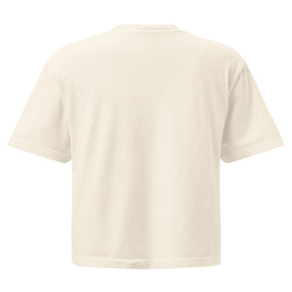 Boxy mid-length tee ivory back — Fog & Foundry