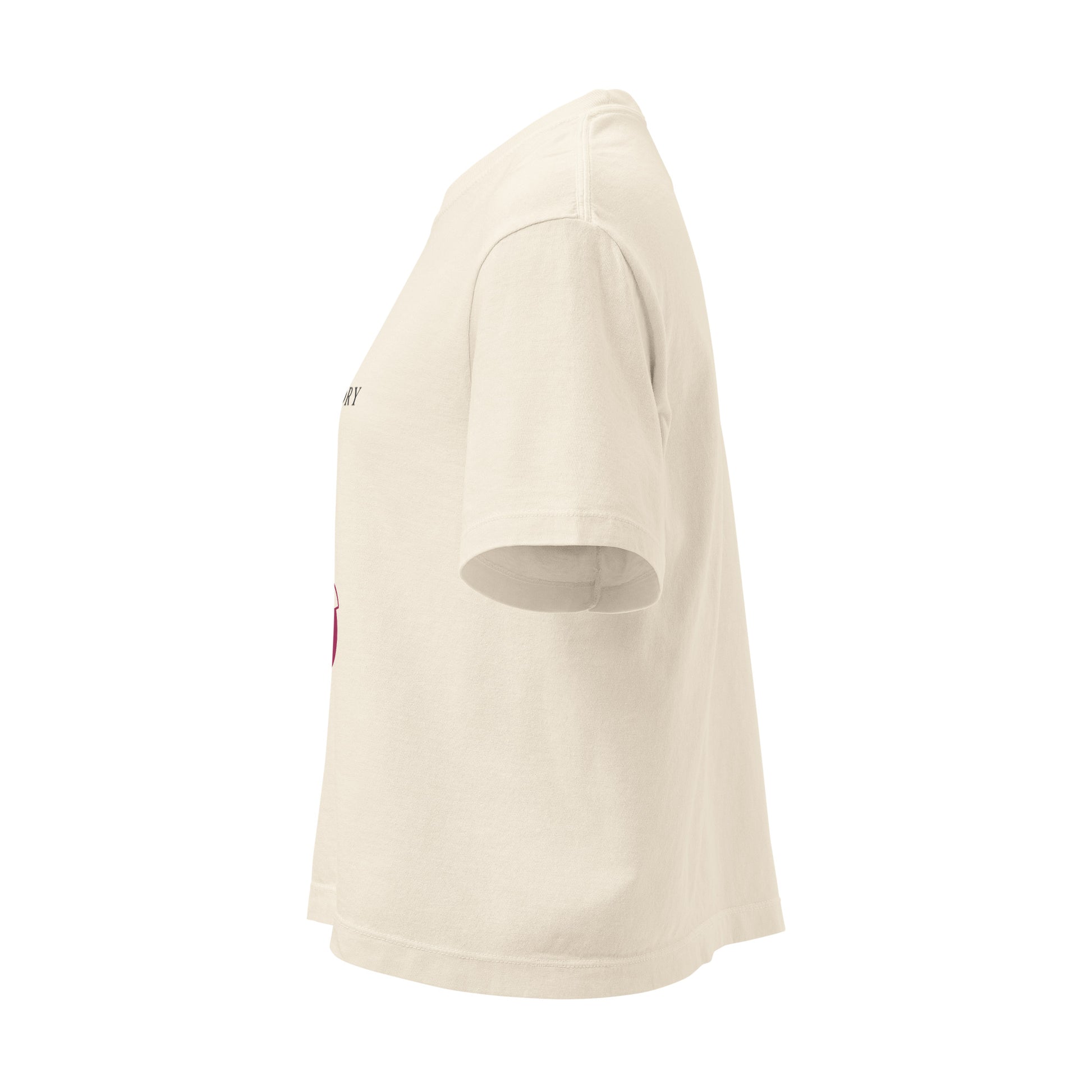 Boxy mid-length tee ivory left — Fog & Foundry