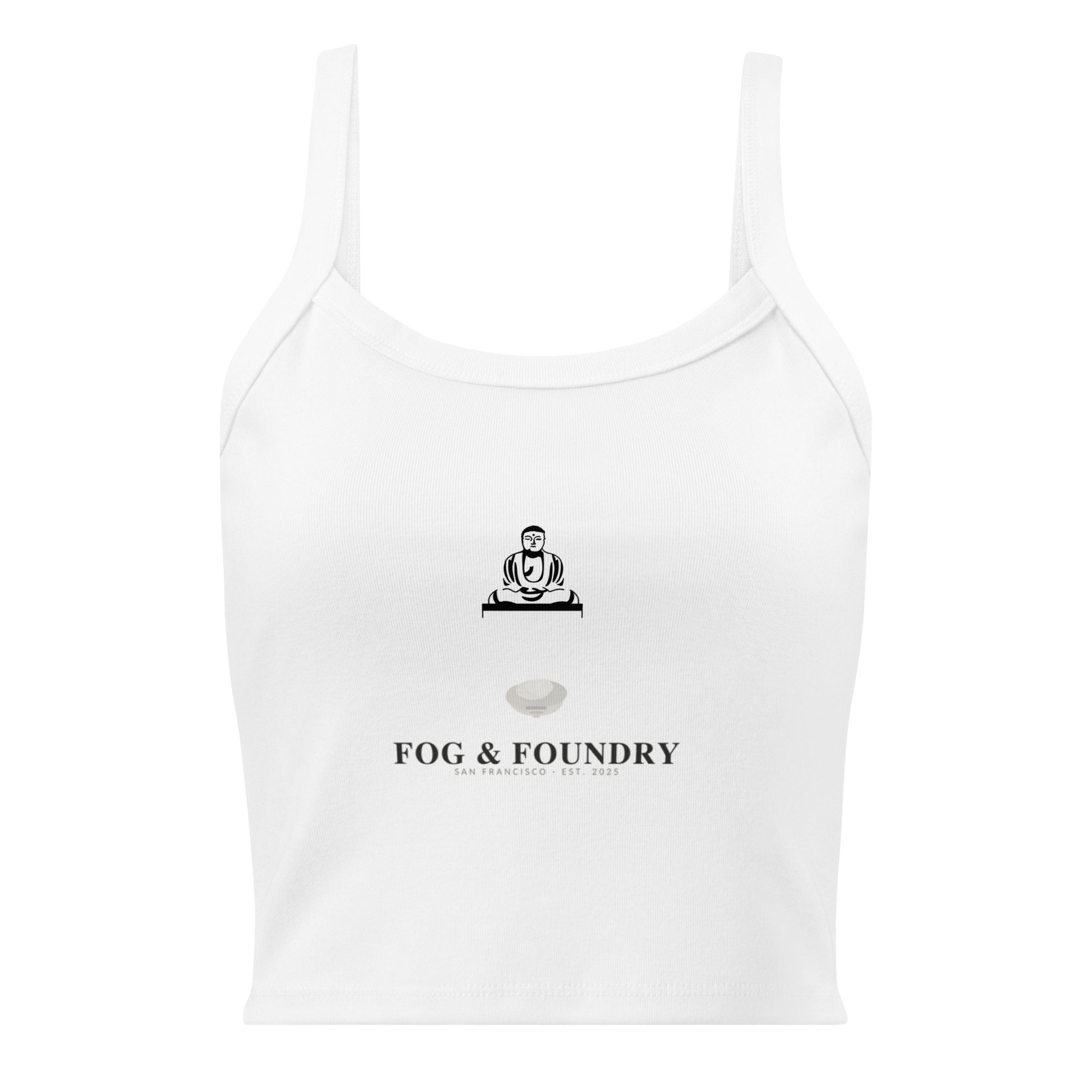 Micro-rib cotton tank thick straps front — Fog & Foundry