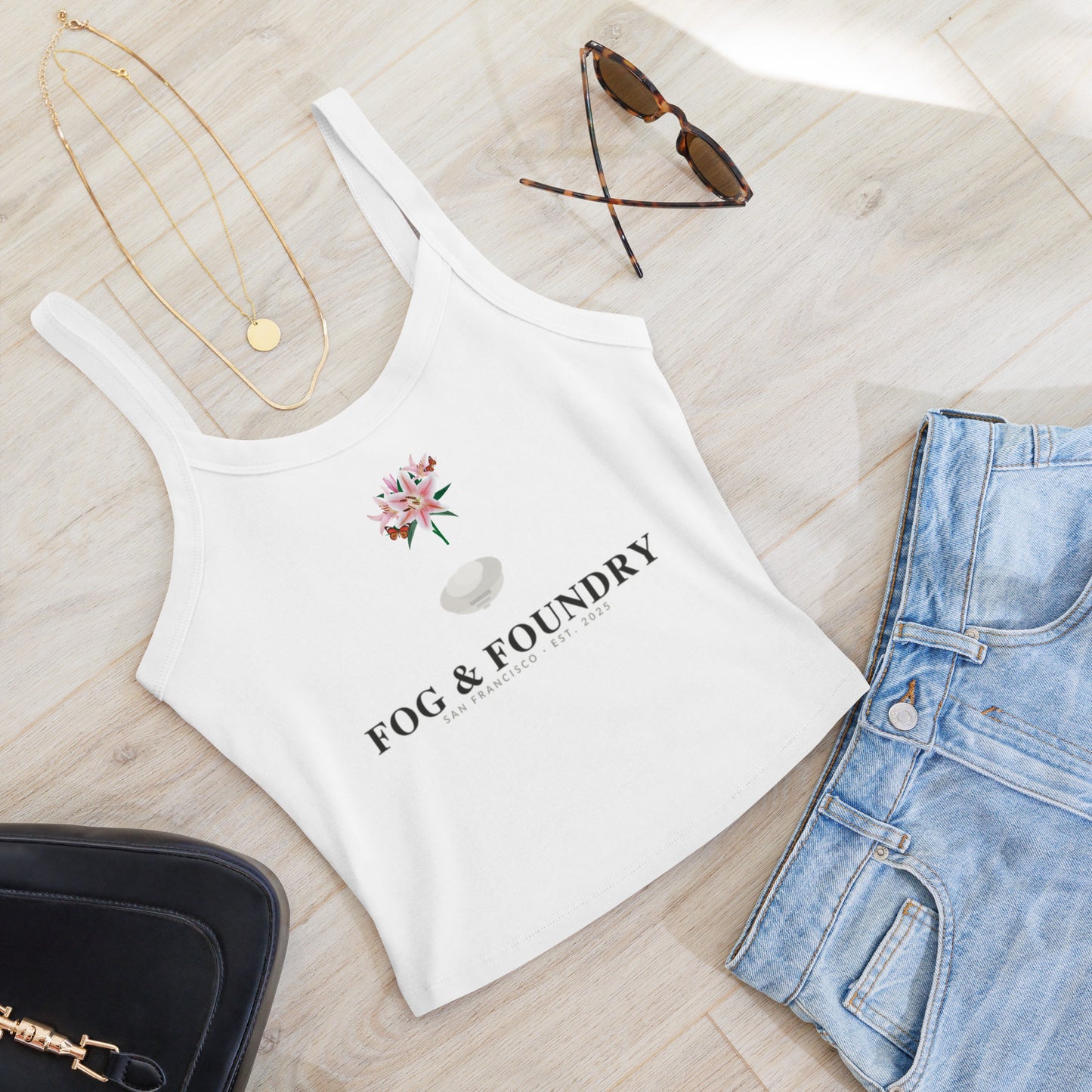 Micro-rib tank top for her front view 3 — Fog & Foundry