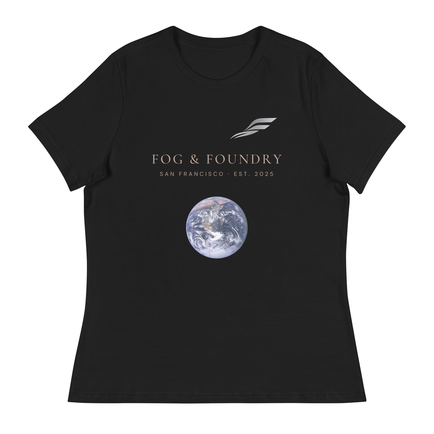 Relaxed tee dark colors black front — Fog & Foundry