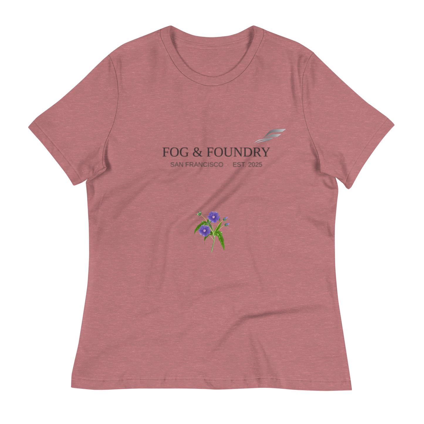 Morning relaxed t-shirt heather mauve front — Fog & Foundry