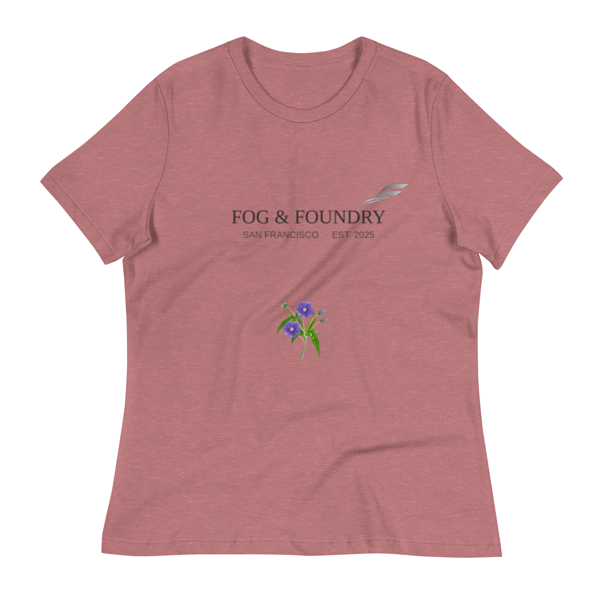 Morning relaxed t-shirt heather mauve front — Fog & Foundry
