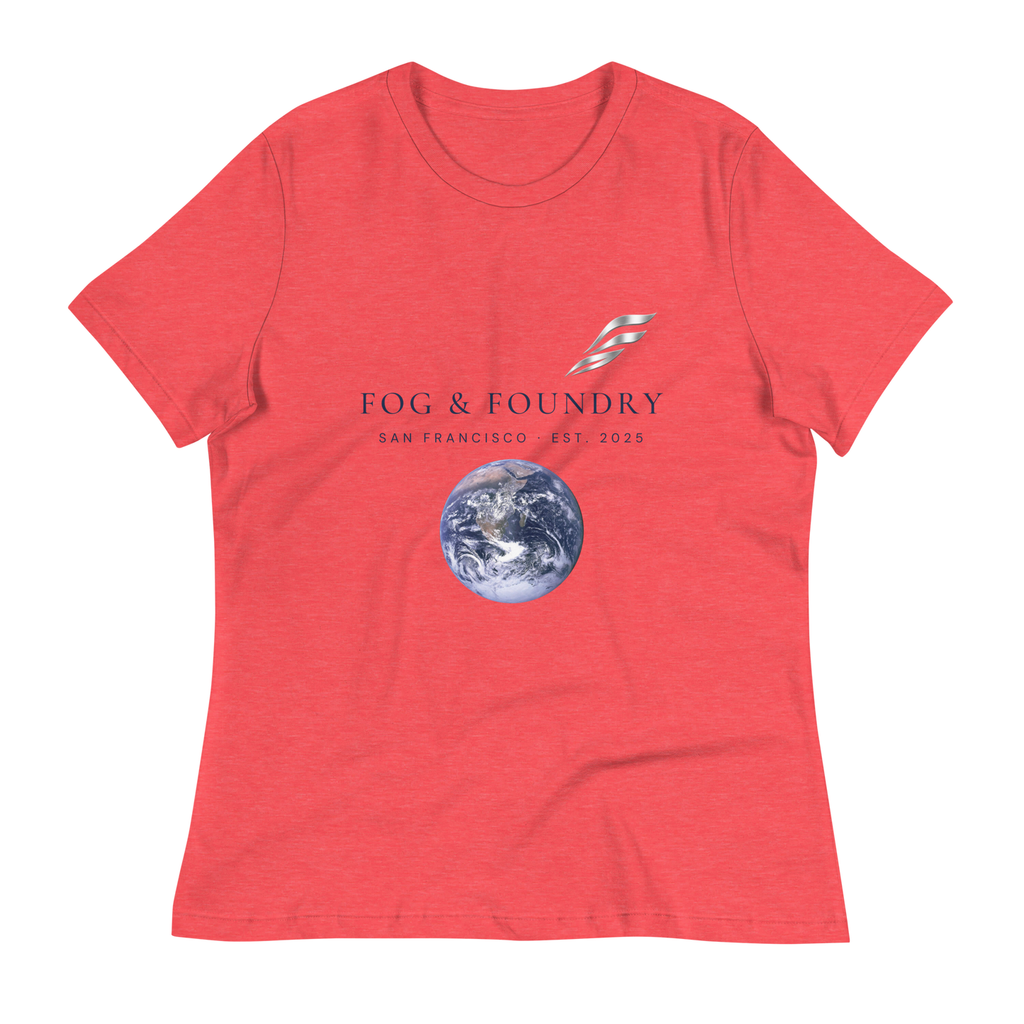 Relaxed tee light colors heather red front — Fog & Foundry