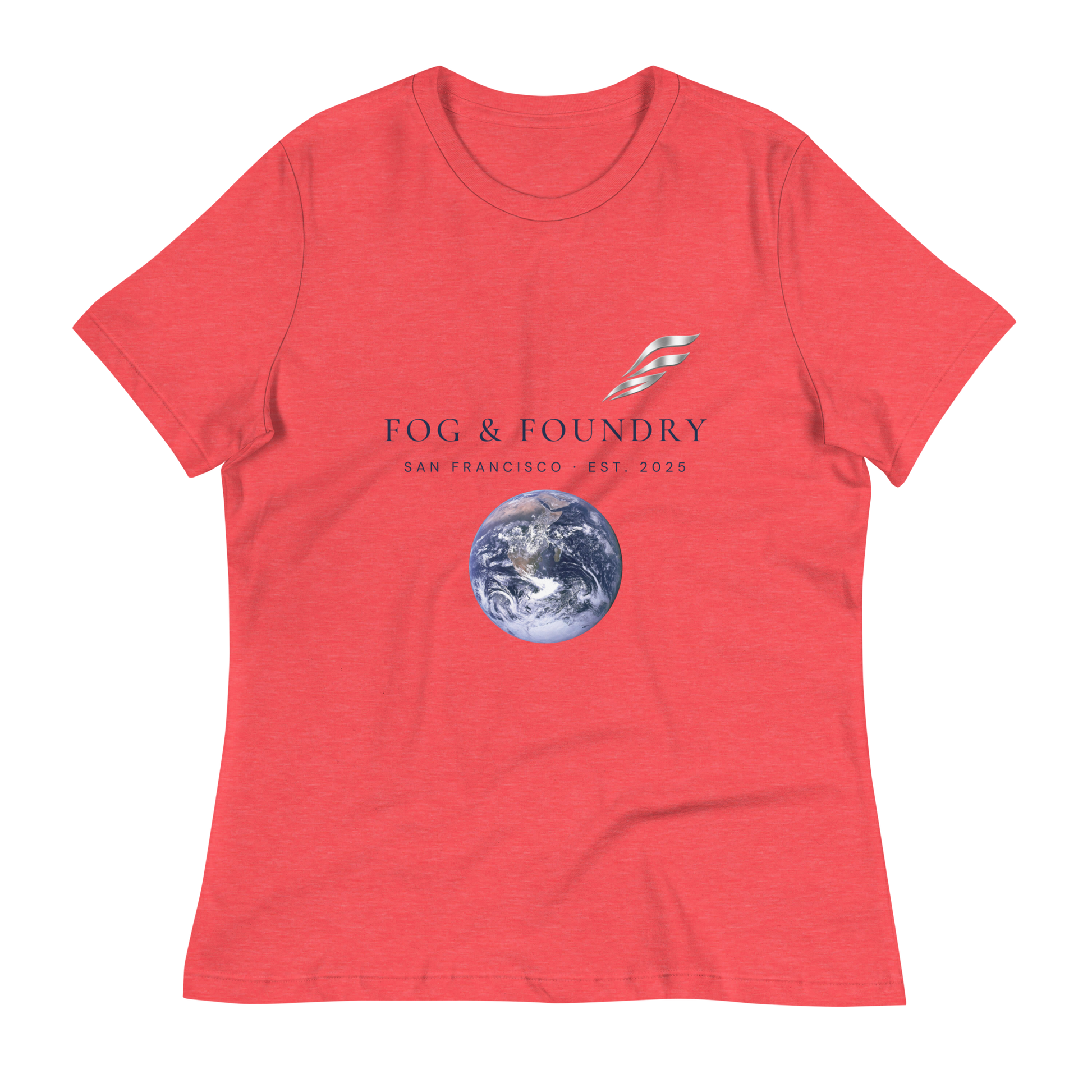 Relaxed tee light colors heather red front — Fog & Foundry