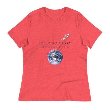 Relaxed tee light colors heather red front — Fog & Foundry
