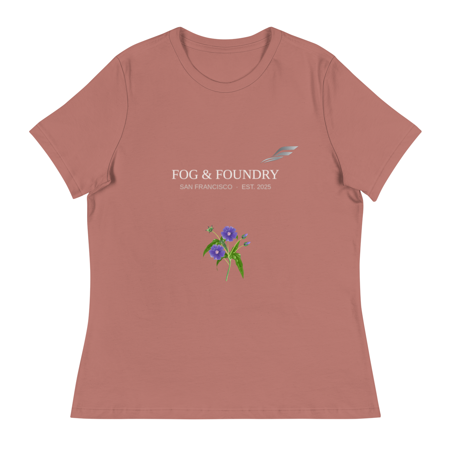 Morning Glory relaxed t-shirt mauve front — Fog & Foundry