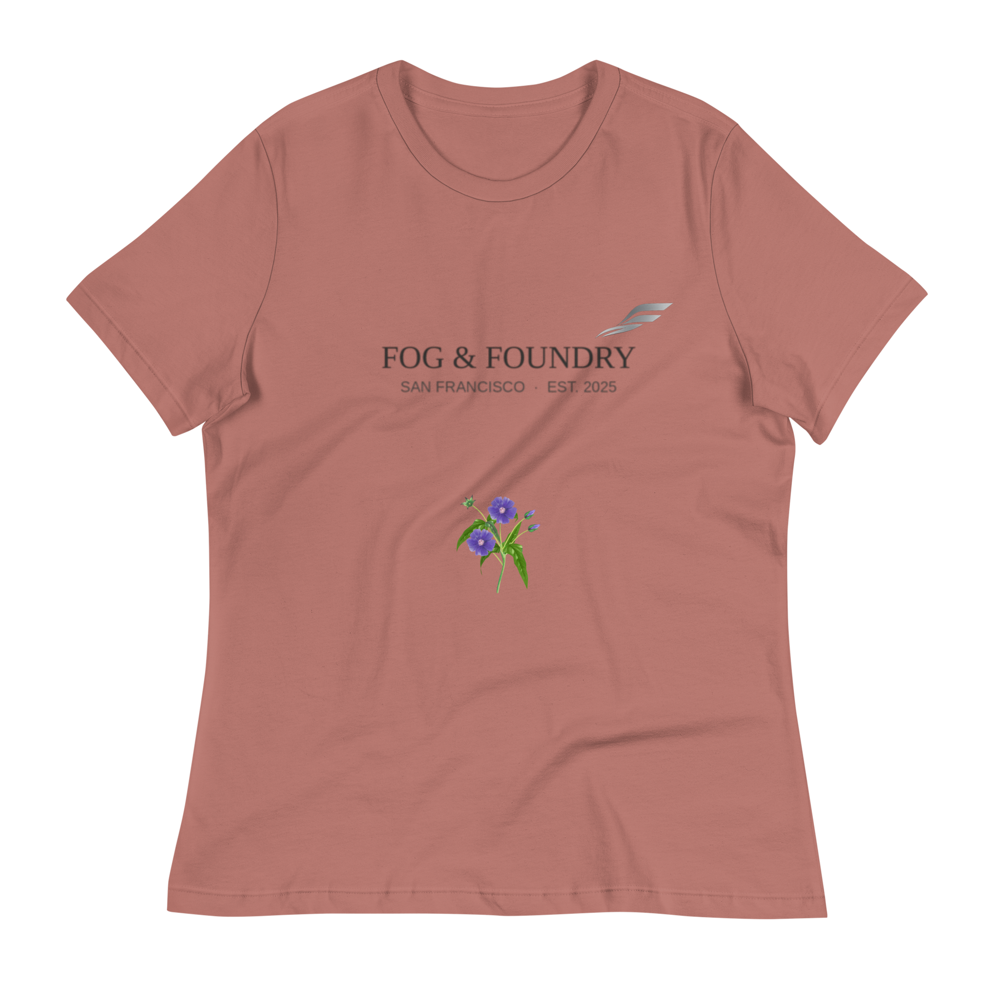 Morning relaxed t-shirt mauve front — Fog & Foundry