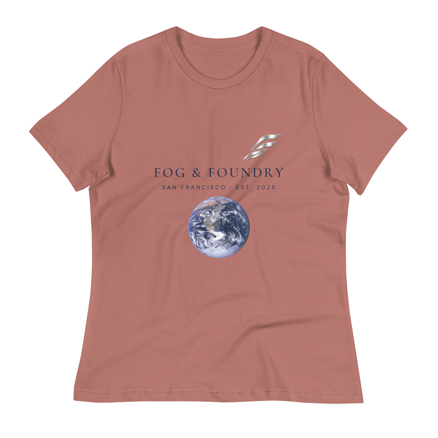 Relaxed tee light colors mauve front — Fog & Foundry