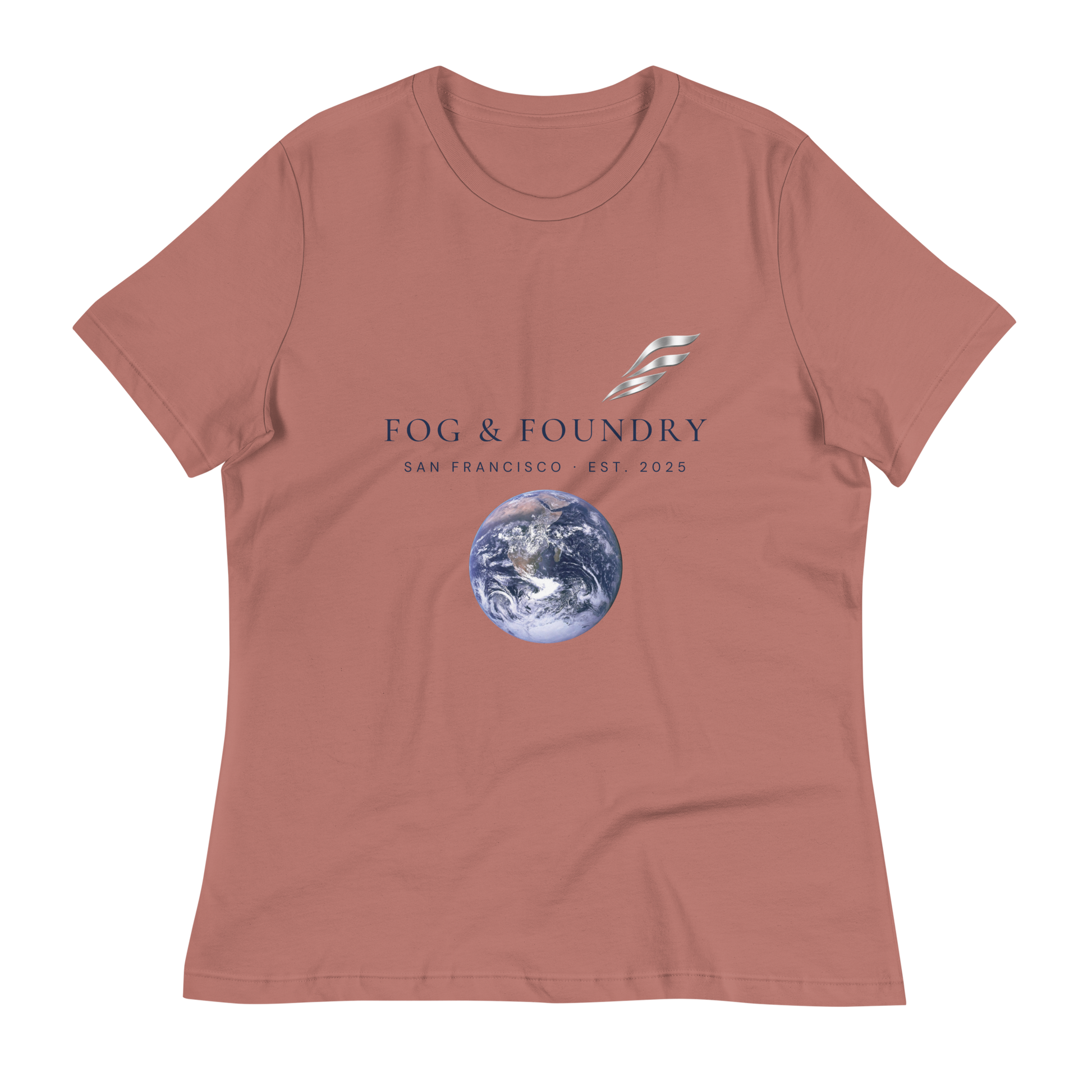 Relaxed tee light colors mauve front — Fog & Foundry
