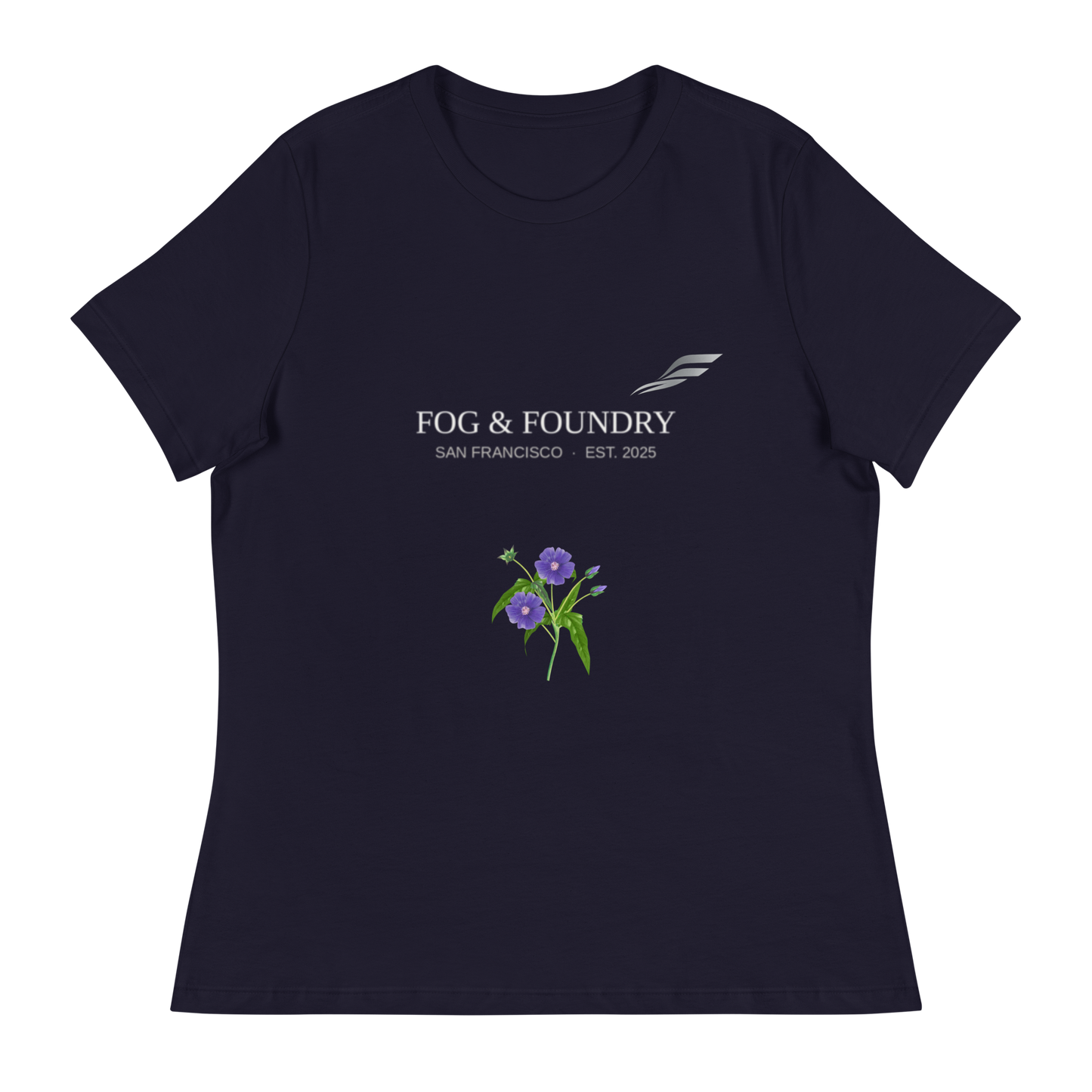 Morning Glory relaxed t-shirt navy front — Fog & Foundry