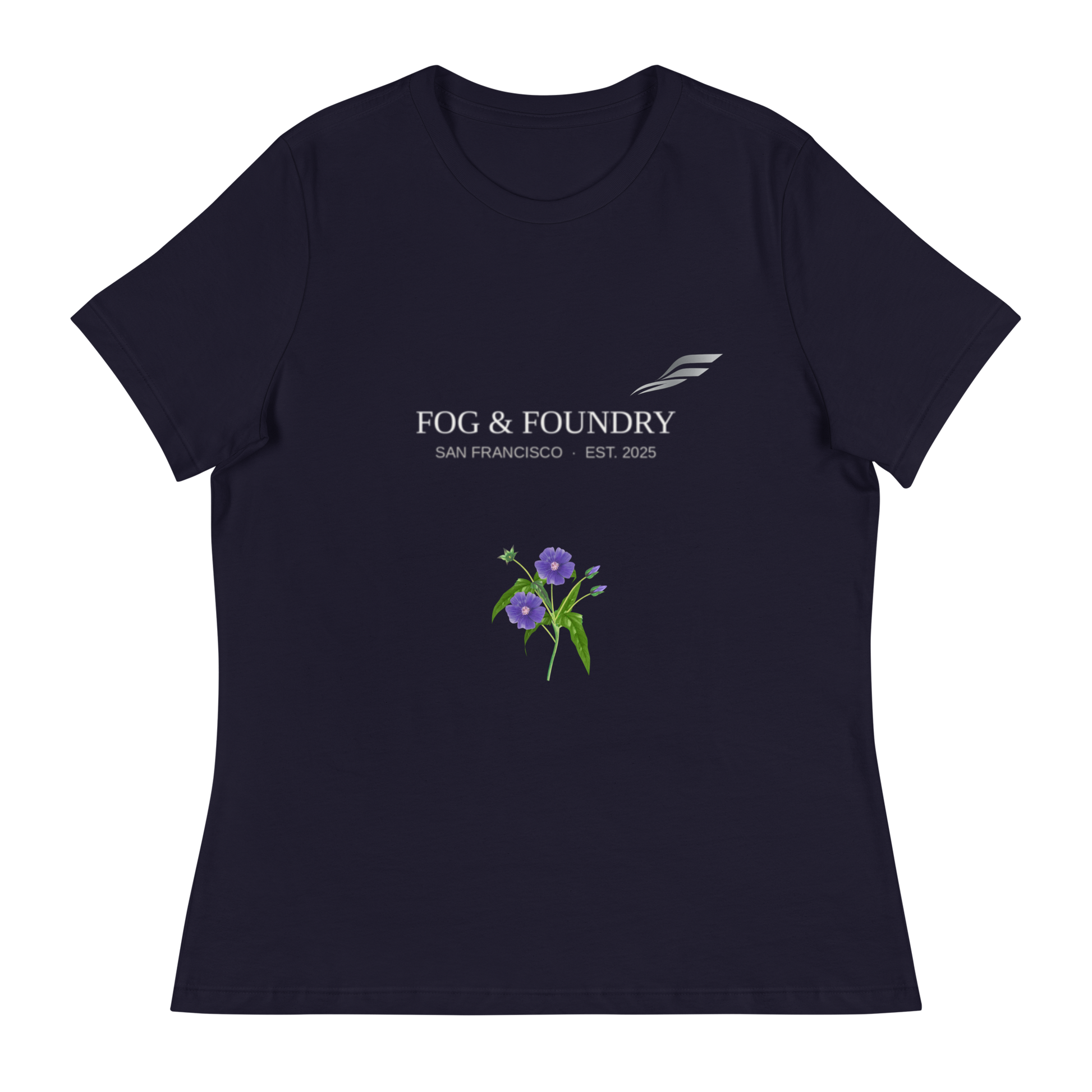 Morning Glory relaxed t-shirt navy front — Fog & Foundry