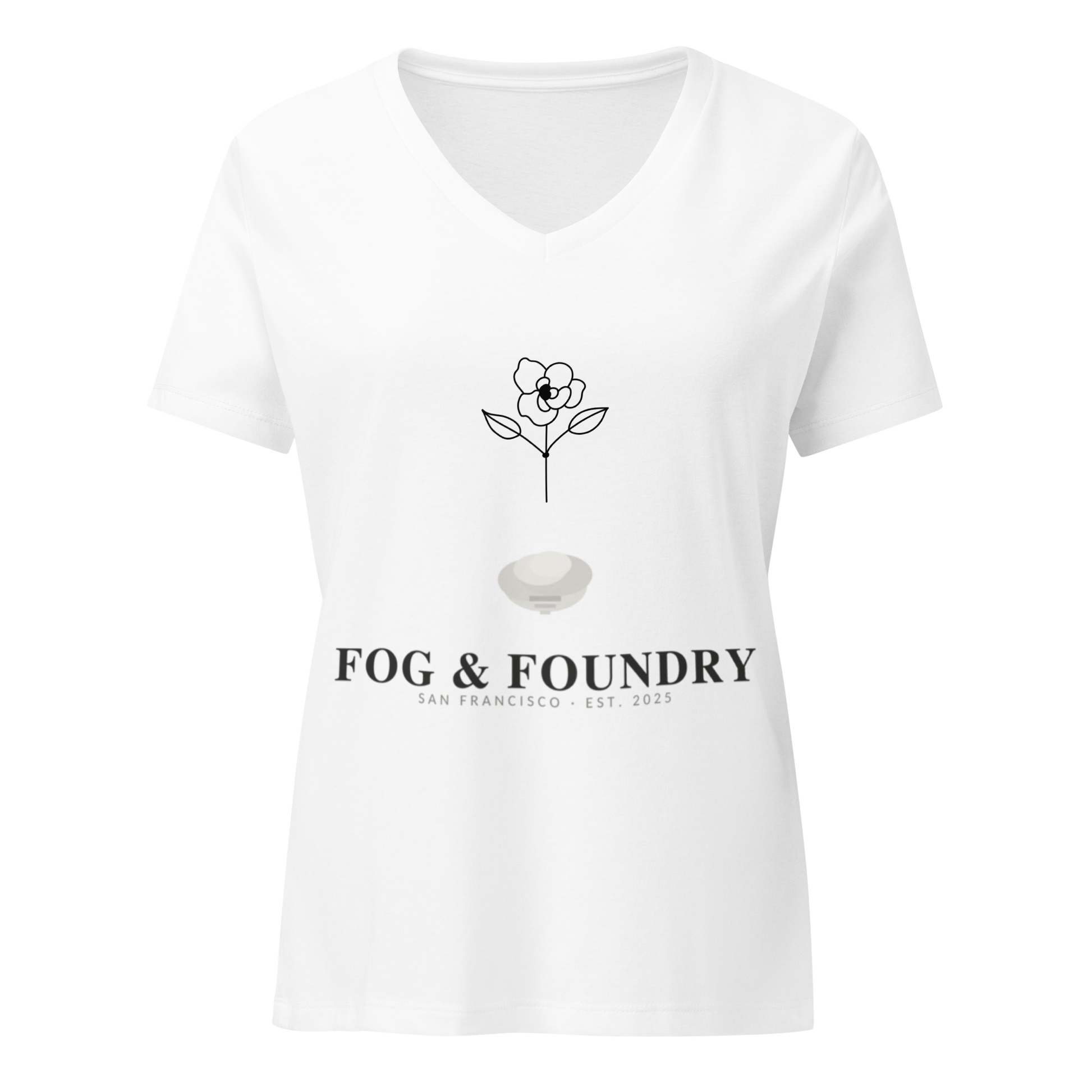 Relaxed v-neck t-shirt for her front — Fog & Foundry