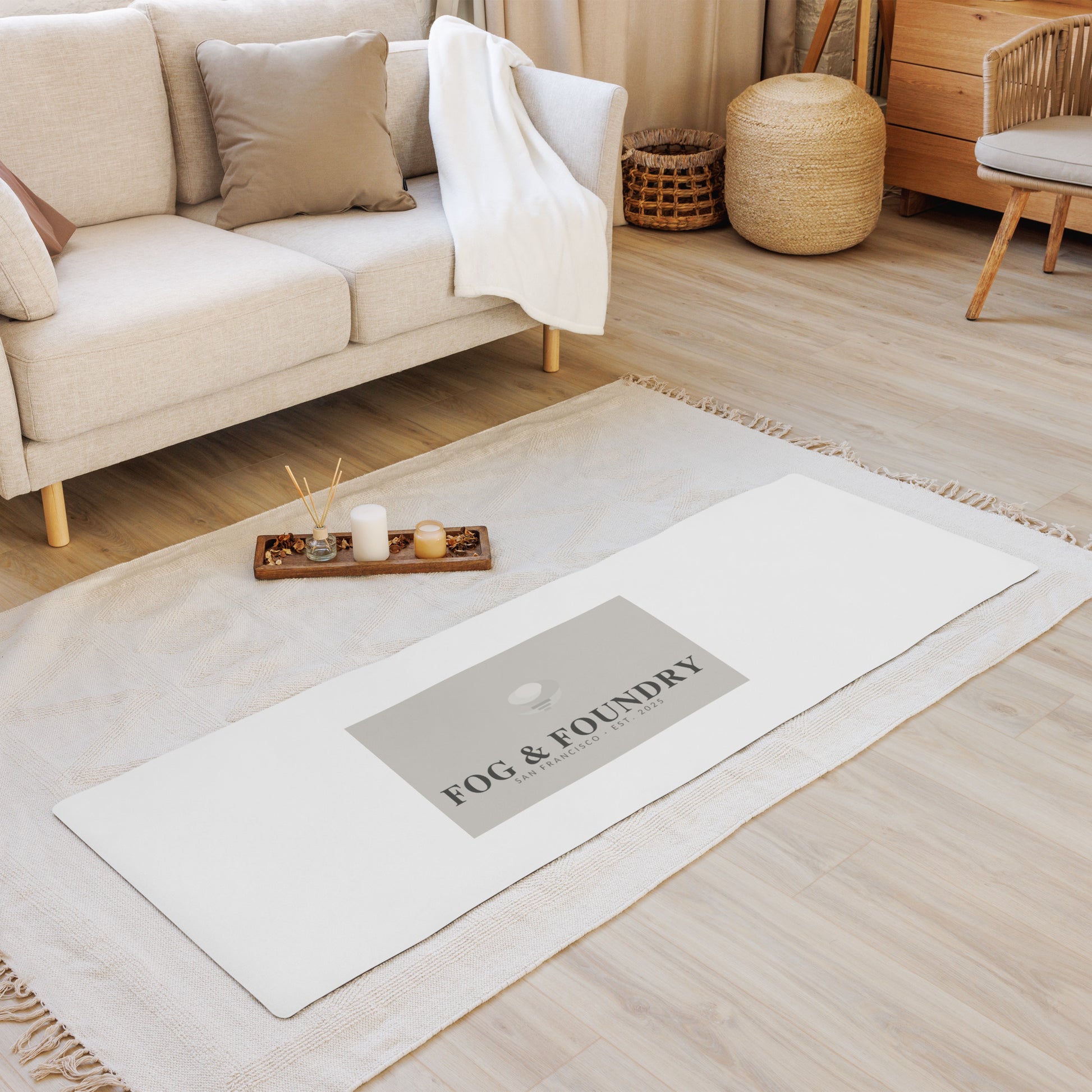 Yoga mat cloud logo front — Fog & Foundry